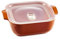 ESPRIT DE CUISINE - Plat À Four Carré En Céramique - Avec Couvercle Hermétique - Poignées ergonomiques - Émail Résistant Aux Rayures - Made In France - 1,8L - 24x19,6x8cm Extérieur - Mandarine