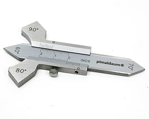 PIMALDAUM® Saldatore in acciaio inox, per il controllo della giunzione a V per 60°/70°/80° e 90° e per misurare la dimensione A e l'elevazione della giunzione