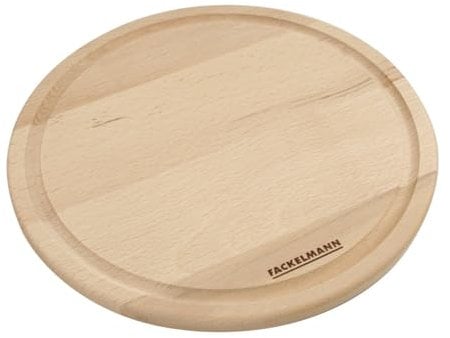 Fackelmann Fair FSC Beech Cutting Board, Chopping Board, Round, 24cm⌀, Light Brown/Natural