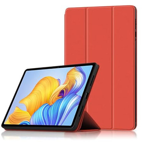 INSOLKIDON Compatibile con HONOR Pad 8 12-inch tablet Custodia protettiva in pelle Supporto sottile Custodia protettiva in pelle Custodia protettiva (Red)