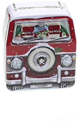 POWERHAUS24 Blechdose Mini Winter-Camper, Geschenk, Aufbewahrung, Deko, lebensmittelecht, ca. 9 cm x 10,5 cm, 2 Rezepte inklusive