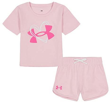 Under Armour Ensemble chemise et short à manches courtes pour femme, extensible et léger, Rose Sugar Twist, 3 ans