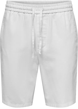 ONLY & SONS Herren Onslinus 0007 Cot Lin Shorts Noos, Bright White, M