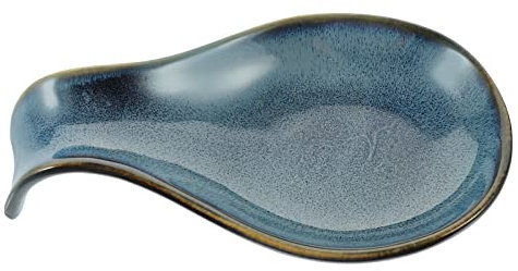 Zerodeko Repose-Cuillère En Céramique Porte-Cuillère En Porcelaine Grand Repose-Ustensiles De Cuisine Spatule Fourchette Louche Organisateur Organisateur Sauce Plats D'accompagnement