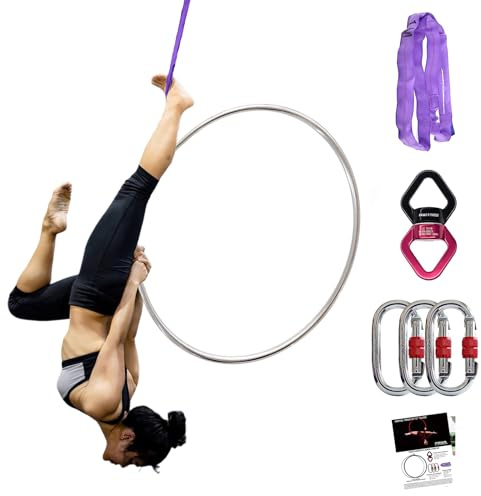 PRIOR FITNESS Aerial Hoop Set,Single Point SGS Certified Lyra Hoop for Home