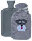 CHILLIPAK Fluffy Hot Water Bottle with Cover UK - Large 2L Reusable Hot Water Bag for Pain Relief Back Neck Shoulder Belly with Soft Sherpa Cover Cute Embroidery - Multipurpose Hot Cold Compress