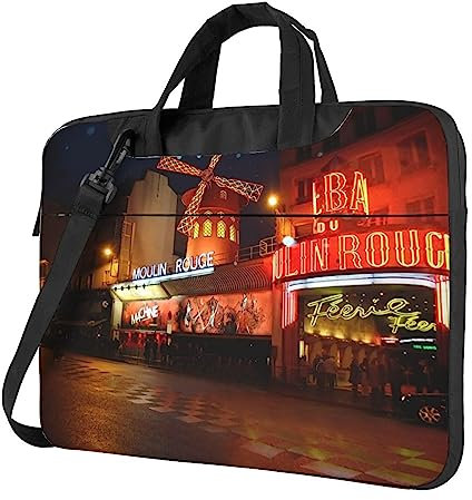 VACSAX Laptoptasche Laptop Aktentasche Moulin Rouge Print Laptoptasche Business Büro Arbeit Computertasche, Schwarz , 14 inch