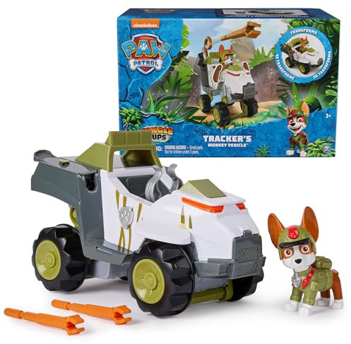 PAW Patrol Jungle Pups, Tracker's Monkey Vehicle, Spielzeug-Truck mit Sammel-Actionfigur, Kinderspielzeug für Jungen & Mädchen ab 3 Jahren