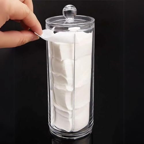 RJP Acrylic Cotton Pad Holder the perfect Bedroom Accessories/Makeup Organiser for Makeup Storage Bathroom storage, Cotton Pad Holder, Cotton Wool Holder. (Acrylic)