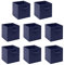8 PCS Folding Collapsible Storage Cube Boxes for Kids Toy Clothes with Handle, Foldable Kids Canvas Unit Cube Organiser Basket Bin for Nursery Children Bedroom Wardrobe (Pack of 8, Royal Blue)
