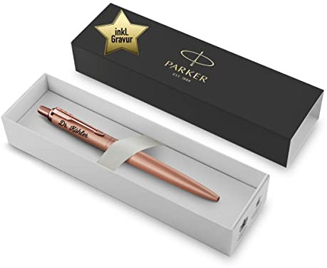 PARKER Kugelschreiber mit Gravur - edler Kugelschreiber personalisiert blauschreibend - personalisierte Geschenke zu Weihnachten - personalisierter Kugelschreiber - Roségold