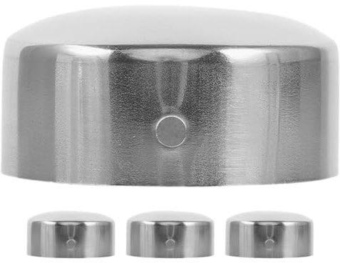 Housoutil Handrail End Plug Caps, 4PCS Round Stainless Stairway Railing Caps, Fencing Staircase Steps Hand Rail End Cover, Handrail Tube Accessories(50PVC)