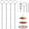Aubess 4 Pack Etageren Stangen Set, 3 etagen Etageren Stangen, Silber Etagere Bausatz, Metallstangen Mittellochausstech mit Schrauben und Unterlegscheiben für Obsttablett, Snackteller