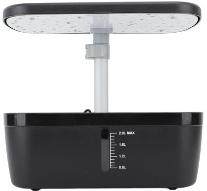 GLOGLOW Hydrokultur-Anbausystem für den Innengarten, 6 Pods, Pflanzenkeimungsset mit Wachstumslicht, Hydrophonischer Pflanzer, Gärtner-Gartengeschenke, Geeignet für Anfänger (Black)