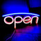 OPEN Leuchtreklame, LED-Nachtlicht für Restaurant, Bar, Salon, Hotel, Geschäft, Kino, Café, Club, Bank, Wand, Fenster, Dekoration, USB-betrieben (oberes Meeresblau und unteres Korallenrosa)