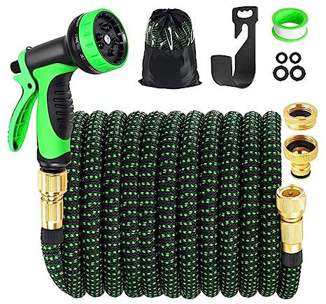 WolFum Gartenschlauch erweiterbar, Flexibles Schlauchrohr mit Anschluss, Schlauchleitungen, Wasserschlauch für den Garten, erweiterbarer Schlauch, 10-Funktions-Spray Nr