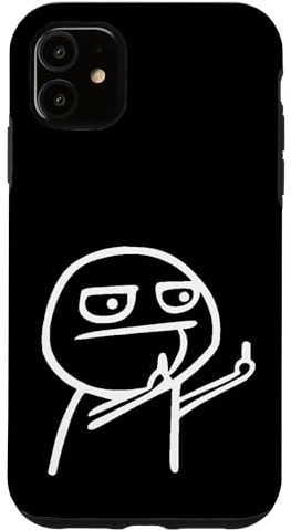 Strichmännchen Tshirt Strichmännchen zeigt Mittelfinger Hülle für iPhone 11