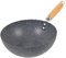Ciieeo Frying Wok Iron 20cm Nonstick Wok Pan with Wooden Handle Small Chinese Fry Wok Pot Portable Stir-Fry Pans for Induction Ceramic Electric Gas Cooktops