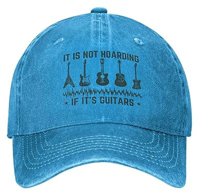 FWJZDSP It isHoarding If It's Guitars-Mütze für Herren und Damen, Musik-Mütze, gewaschen, verstellbar, Dad Trucker Baseball Cap, Geschenke