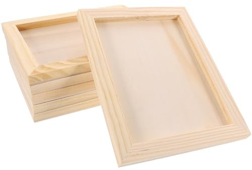 Vaguelly 6stücke Holz Bilderrahmen Unvollendete Malrahmen Für Kreative Bastelprojekte Zum Dekorieren Von Tonkunstwerken Kleine Rechteckform