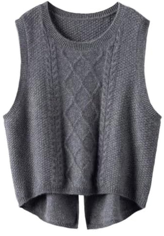 shownicer Pullunder Damen Rundhal Stricken Weste Ärmellos Strickpullover Casual Einfarbig Strickweste Loose Fit Strick Tank Top