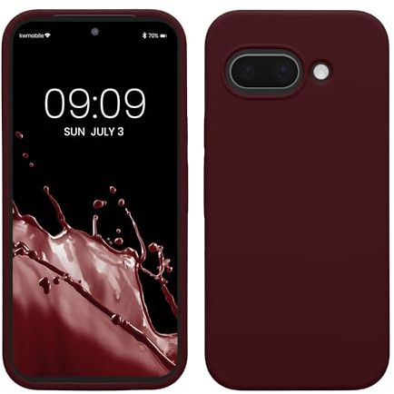 kwmobile Handyhülle für Google Pixel 9a Hülle, für Pixel 9a Case - Hülle Silikon - kabelloses Laden - Bordeaux Violett