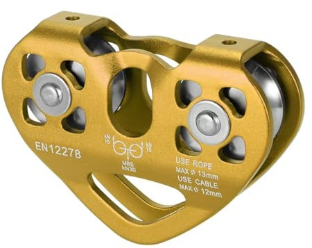 Tread star Seilrolle Umlenkrolle Hochleistungs-Seilrolle Aus Aluminiumlegierung Für Das 12-mm Einseil-Riemenscheibenblock für 12-mm(1, Yellow-A)