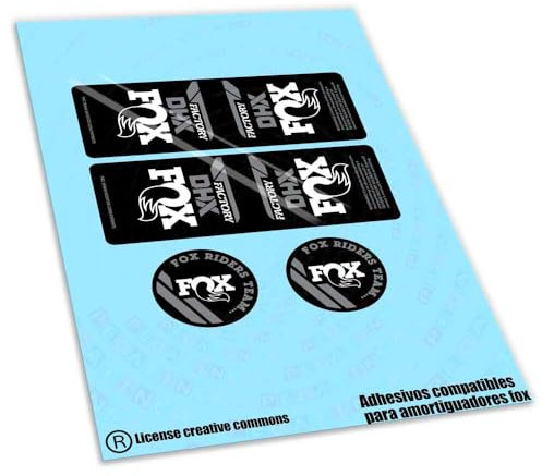 WP600 Aufkleber kompatibel mit Fox DHX Factory 2023-24 BICLOLOR Bike Stickers, MTB Decals, Auffkleber, Federgabel (Weiß)