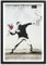 ARTFAVES® Poster - Banksy Flower Thrower | Wanddeko Wandbild Kunst Modern Urban Graffiti | mit Rahmen Schwarz | 30 x 40 cm