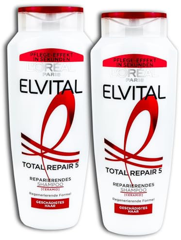 2 er Pack L’Oréal Paris Elvital Total Repair 5 Reparierendes Shampoo 2 x 300 ml