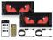 2Pcs Devil Eyes Light for Cars Led Augen für LKW,Teufelsaugen Lichter für Autos,Programmierbares Flex-Auto-LED-Display für Auto,LKW,Text,Graffiti,Smart App,Bluetooth USB(70mm*173mm)