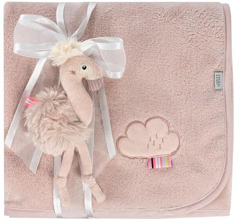 Fehn Kuscheldecke Flamingo – Kuschelige Schmusedecke für Babys und Kleinkinder ab 0+ Monaten - zum Kuscheln, als Krabbelunterlage, Schnuffeltuch oder Zudecke für zuhause und unterwegs