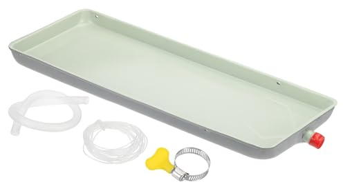 PATIKIL Klimaanlagen Auffangwanne 28 x 9 4 Zoll Universal Auffangwanne | Aus Verzinktem Metall, 71 x 24 cm, Mit Ablauföffnung Und Schlauch, Für Split-Klimaanlagen Innen- Und Außenbereich