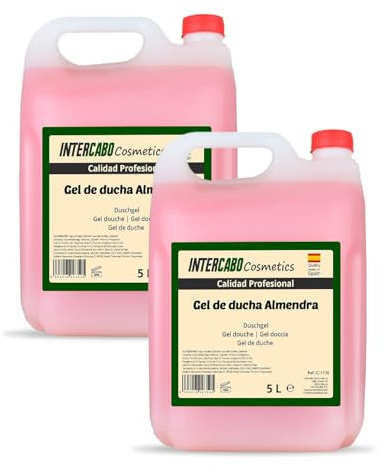 2 x Intercabo Cosmetics Gel Amande 5L – gel douche au parfum d’amande pour usage quotidien – texture douce, nettoyage délicat de la peau et sensation de fraîcheur durable, format économique 5 litres