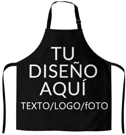 Delantal De Cocina Unisex Personalizada– Agrega Tu Texto, Imagen O Foto, Con Bolsillos, Regalo Original Personalizado Para CumpleañOs O InauguracióN