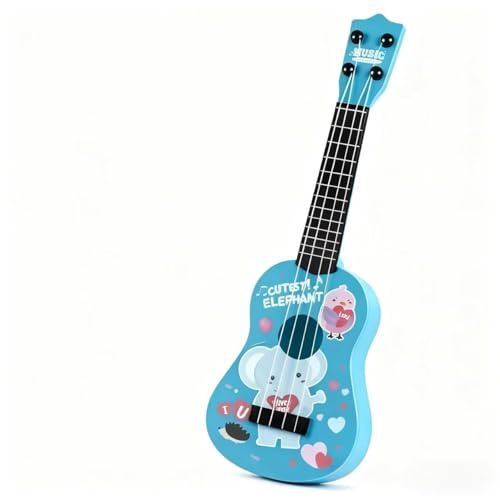 Gitarre für Kinder, 42cm Kindergitarre, Musikspielzeug Ukulele Instrument, Stimmbare Nylonsaiten, Kindergitarre Musikinstrumente, Mit 4 Verstellbaren Saiten und Plektren, für Kinder (Hellblau)