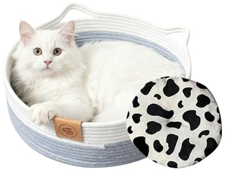 Bett Für Katzen Geflochtenes Haustierzubehör Mit Matte