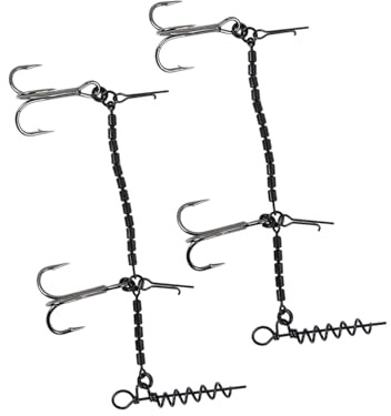 RCGOFOLLOW Spring-loaded Locking Pin Fishing Rig Premium Heavy Stinger Pike Corkscrew System Fishing Platform System/Heavy Stinger Pike Rig Corkscrew