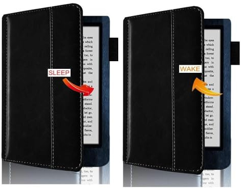 Étui de protection pour Kobo Aura Edition 2 - Convient pour Kobo Aura Edition 2 (modèle : N236) 6 pouces - Avec fonction veille/réveil automatique (noir)