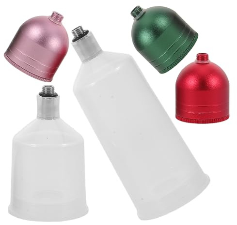 Airbrush Farbbecher aus Aluminiumlegierung und Kunststoff | Ersatz Mischbehälter für Modellfarben, Geeignet für Autolack Behälter und Nagelkunst, 5 Stück