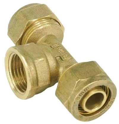 PEX-AL-PEX Tube Outer Diameter 16/18/20/25mm - 1/2 3/4 1 Female Tee 3 Ways Brass Fitting For Solar Water Heater(12x16mm,1/2)