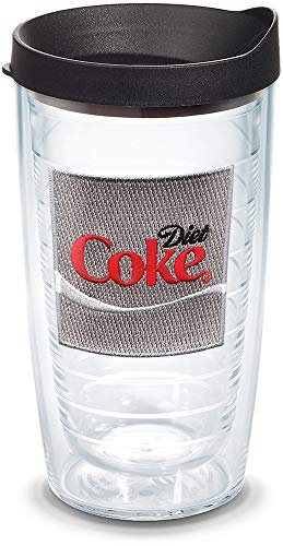 Tervis 1044707 Coca-Cola – Gobelet isotherme avec emblème et couvercle noir, Tritan, transparent