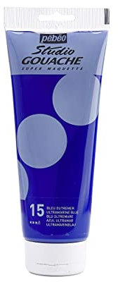 Pébéo – Peinture Gouache 220ml – Tube de Peinture Gouache Qualité Fine – Idéal Travaux Étude – 1 Tube de 220 ml Bleu Outremer