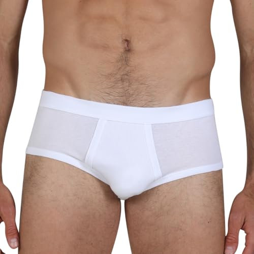 Fragi Slip Uomo in Puro Cotone Filo di Scozia Taglio Anatomico, Intimo Uomo in Cotone Elasticizzato, Made in Italy (Bianco, XL)