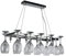 MiniSun | Elegant Designer 8 Way Polished Chrome Ceiling Light with 12 Wine Glass Holders | Home Décor, Bedside & Desk Lamp
