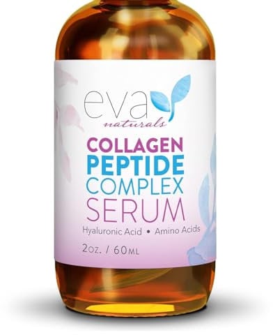 Collagen Peptide Complex Serum by Eva Naturals (60ml) - Best Anti-Aging Face Serum Reduces Wrinkles and Boosts Collagen - Heals and Repairs Skin while Improving Tone and Texture