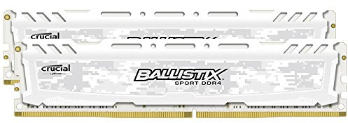 Crucial Ballistix Sport LT BLS2K8G4D240FSC Desktop Gaming Speicher Kit (2400 MHz, DDR4, DRAM, 16GB (8GB x2), CL16) weiß