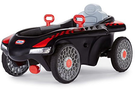 Little Tikes Jett Car Racer Black, Ride On Car with Adjustable Seat Back, Dual Handle Rear Wheel Steering, Racing Control, Kid Powered Fun, Great Gift for Kids, Toys for Girls Boys Ages 3-10 Years