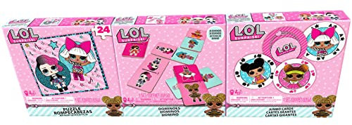 Spin Master Games Cardinal 6046354 - LOL Surprise 3er-Spiele-Bundle, Kartenspiel, Puzzle, Domino, L.O.L. Surprise
