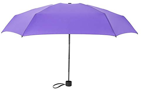 Momola Parapluie Compact Mini Pocket Sun Anti UV 5 Pliable Coupe-Vent pour Voyage (Pourpre)